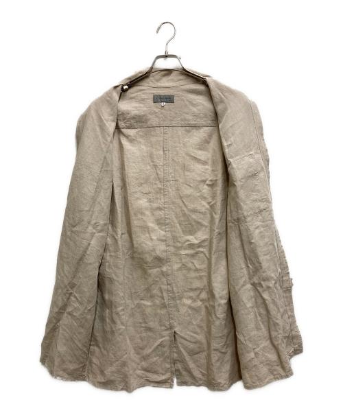 Yohji Yamamoto pour homme（ヨウジヤマモト プールオム）Yohji Yamamoto pour homme (ヨウジヤマモト プールオム) HIGH COUNT LINEN ZIP OPEN BLOUSE ベージュ サイズ:2の古着・服飾アイテム
