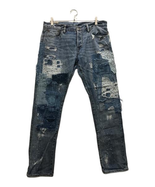 POLO RALPH LAUREN（ポロ・ラルフローレン）POLO RALPH LAUREN (ポロ・ラルフローレン) 再構築デニムパンツ インディゴ サイズ:34の古着・服飾アイテム