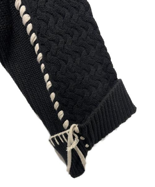 MAISON SPECIAL（メゾンスペシャル）MAISON SPECIAL (メゾンスペシャル) 鬼ワッフルクレイジーパッチワークエンブロイダリーニット ブラック サイズ:1の古着・服飾アイテム