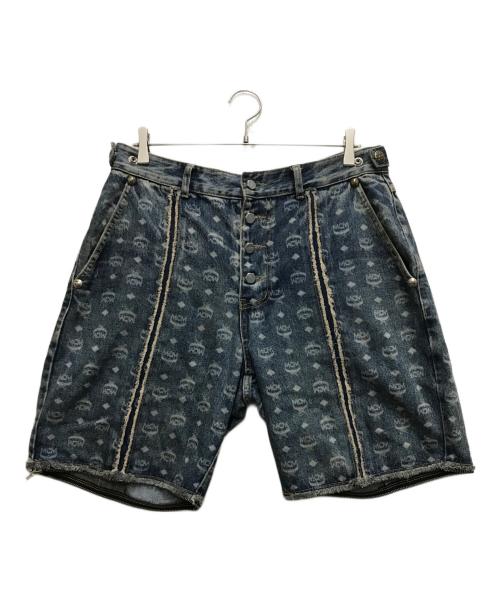MCM（エムシーエム）MCM (エムシーエム) THUG CLUB (サグ クラブ) コラボモノグラムデニムショーツ インディゴ サイズ:Ｍの古着・服飾アイテム