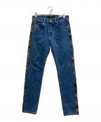 VERSACEヴェルサーチェ）の古着「バロッコ柄切替デニム」｜ブルー×ベージュ