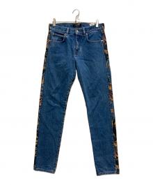 VERSACE（ヴェルサーチェ）の古着「バロッコ柄切替デニム」｜ブルー×ベージュ