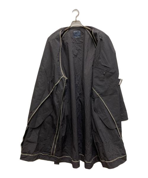 meanswhile（ミーンズワイル）meanswhile (ミーンズワイル) Nylon Wrap Over Coat ブラック サイズ:3の古着・服飾アイテム