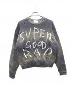 SUBLATIONSサブレーションズ）の古着「SGSB EMBROIDERY KASURI PO KNIT」｜パープル