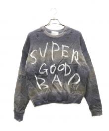 SUBLATIONS（サブレーションズ）の古着「SGSB EMBROIDERY KASURI PO KNIT」｜パープル