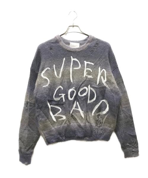 SUBLATIONS（サブレーションズ）SUBLATIONS (サブレーションズ) SGSB EMBROIDERY KASURI PO KNIT パープル サイズ:FREEの古着・服飾アイテム