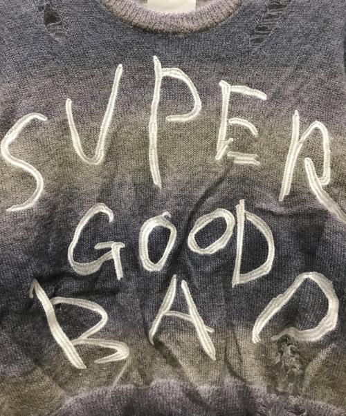 SUBLATIONS（サブレーションズ）SUBLATIONS (サブレーションズ) SGSB EMBROIDERY KASURI PO KNIT パープル サイズ:FREEの古着・服飾アイテム