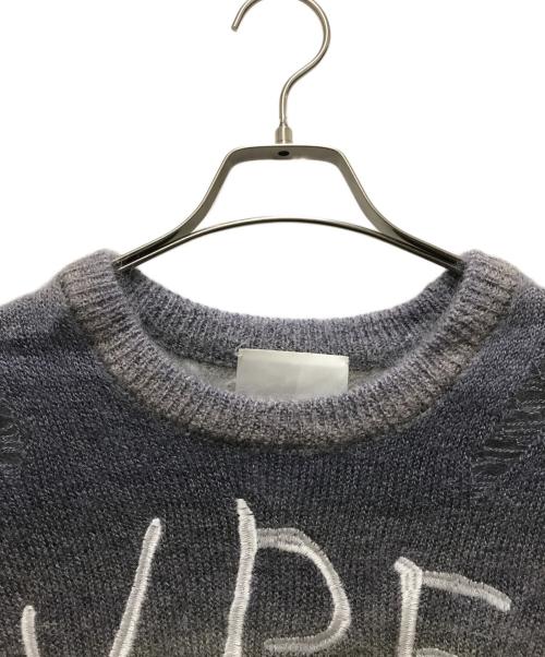 SUBLATIONS（サブレーションズ）SUBLATIONS (サブレーションズ) SGSB EMBROIDERY KASURI PO KNIT パープル サイズ:FREEの古着・服飾アイテム