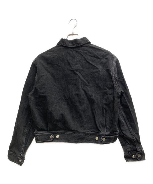 PRADA（プラダ）PRADA (プラダ) ロゴプレートデニムジップアップジャケット ブラック サイズ:Sの古着・服飾アイテム