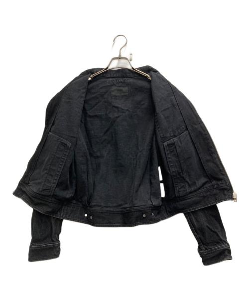 PRADA（プラダ）PRADA (プラダ) ロゴプレートデニムジップアップジャケット ブラック サイズ:Sの古着・服飾アイテム