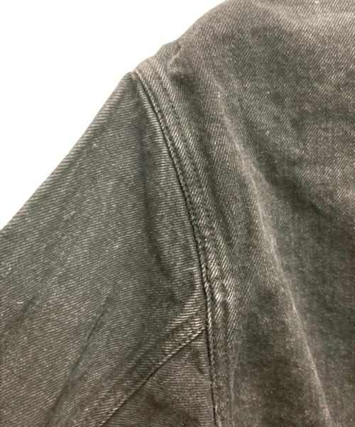 PRADA（プラダ）PRADA (プラダ) ロゴプレートデニムジップアップジャケット ブラック サイズ:Sの古着・服飾アイテム