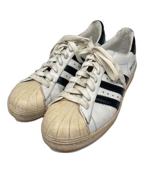 PRADA（プラダ）PRADA (プラダ) adidas (アディダス) コラボスーパースター ホワイト×ブラック サイズ:US 6の古着・服飾アイテム