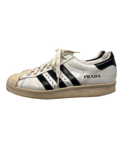 PRADA（プラダ）PRADA (プラダ) adidas (アディダス) コラボスーパースター ホワイト×ブラック サイズ:US 6の古着・服飾アイテム