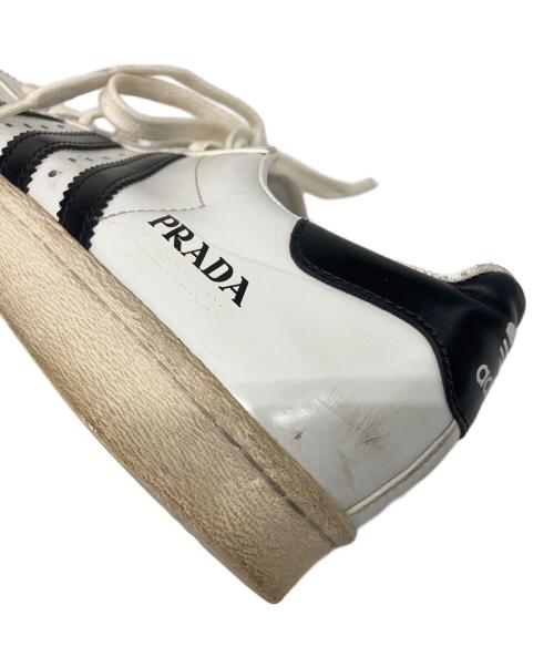 PRADA（プラダ）PRADA (プラダ) adidas (アディダス) コラボスーパースター ホワイト×ブラック サイズ:US 6の古着・服飾アイテム