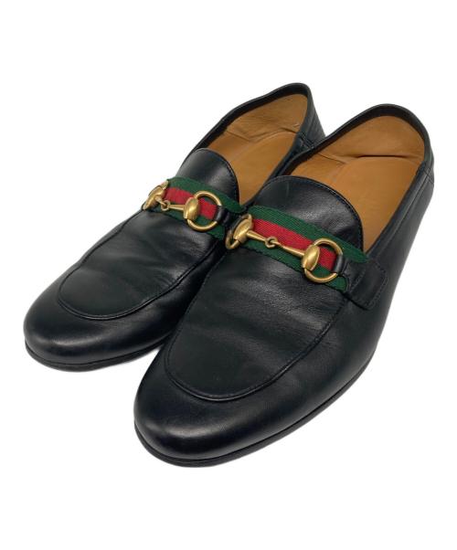 GUCCI（グッチ）GUCCI (グッチ) シェリーラインホースビッドローファー ブラック サイズ:5の古着・服飾アイテム