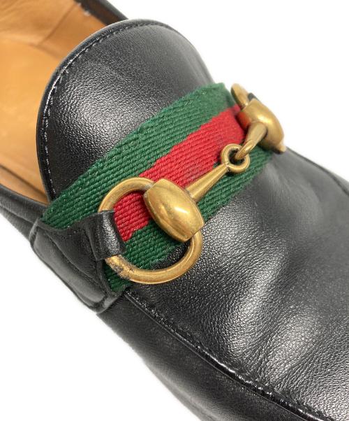 GUCCI（グッチ）GUCCI (グッチ) シェリーラインホースビッドローファー ブラック サイズ:5の古着・服飾アイテム
