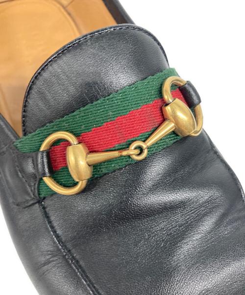 GUCCI（グッチ）GUCCI (グッチ) シェリーラインホースビッドローファー ブラック サイズ:5の古着・服飾アイテム