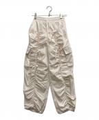 POPPYポピー）の古着「GATHER RIBBON CARGO PANTS」｜ホワイト