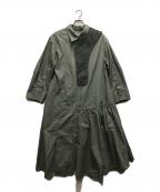 Rumcheラムシェ）の古着「Knit Bonding Shirt Dress」｜カーキ