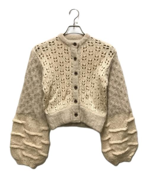 LEINWANDE（ラインヴァンド）LEINWANDE (ラインヴァンド) mamas patchwork cardigan ベージュ サイズ:FREEの古着・服飾アイテム