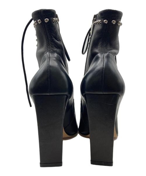 sergio rossi（セルジオロッシ）sergio rossi (セルジオロッシ) スタッズ レースアップ レザーブーツ ブラック サイズ:36 1/2の古着・服飾アイテム