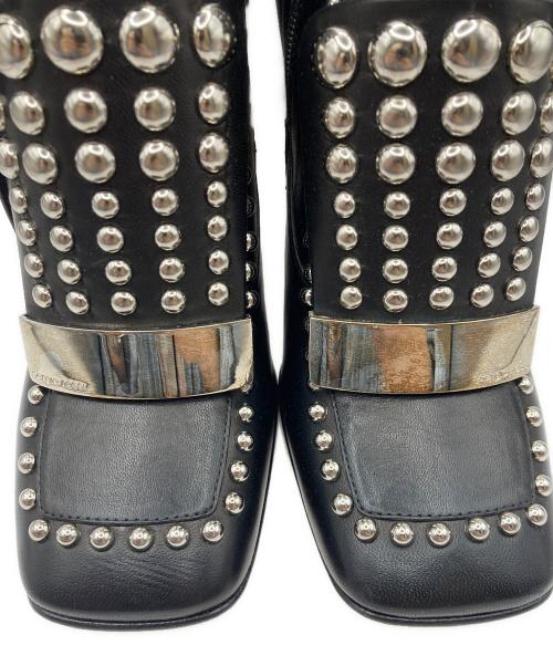 sergio rossi（セルジオロッシ）sergio rossi (セルジオロッシ) スタッズ レースアップ レザーブーツ ブラック サイズ:36 1/2の古着・服飾アイテム