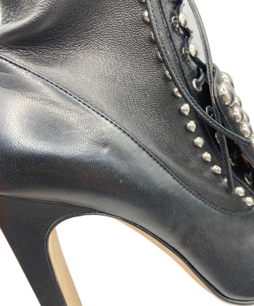 sergio rossi（セルジオロッシ）sergio rossi (セルジオロッシ) スタッズ レースアップ レザーブーツ ブラック サイズ:36 1/2の古着・服飾アイテム
