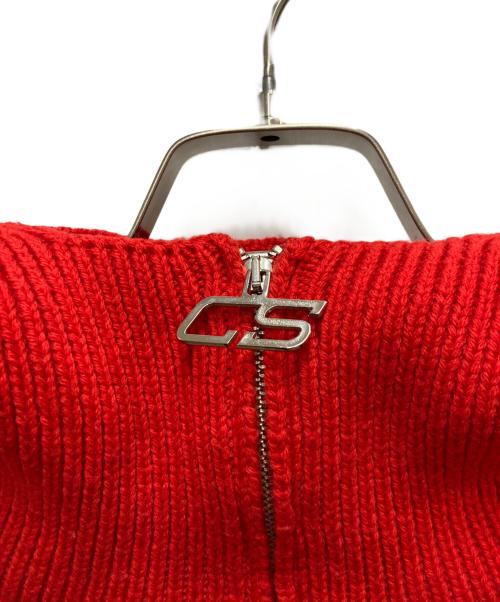 CMMN SWDN（コモンスウェーデン）CMMN SWDN (コモンスウェーデン) ニットポンチョ レッド サイズ:Mの古着・服飾アイテム