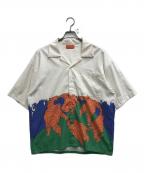 PLATEAU STUDIOプラテウスタジオ）の古着「イラストオープンカラーシャツ」｜ホワイト