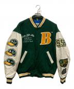 Roots×better gift shopルーツ×ベターギフトショップ）の古着「2023 LEATHER VARSITY JACKET」｜グリーン