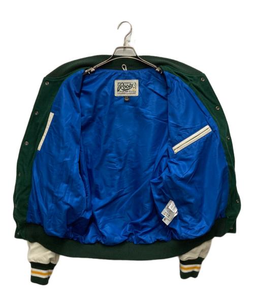 Roots（ルーツ）Roots (ルーツ) better gift shop (ベターギフトショップ) 2023 LEATHER VARSITY JACKET グリーン サイズ:Mの古着・服飾アイテム