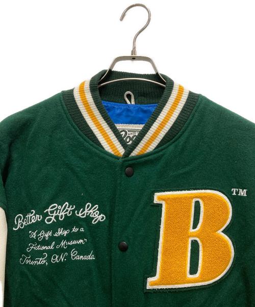 Roots（ルーツ）Roots (ルーツ) better gift shop (ベターギフトショップ) 2023 LEATHER VARSITY JACKET グリーン サイズ:Mの古着・服飾アイテム