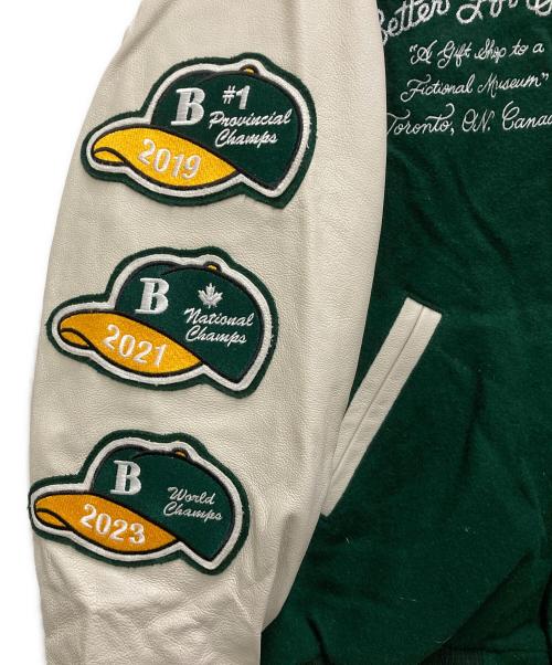 Roots（ルーツ）Roots (ルーツ) better gift shop (ベターギフトショップ) 2023 LEATHER VARSITY JACKET グリーン サイズ:Mの古着・服飾アイテム