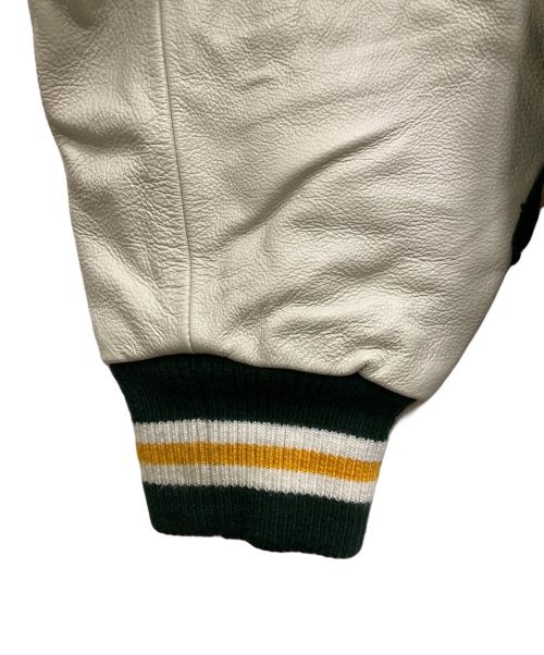 Roots（ルーツ）Roots (ルーツ) better gift shop (ベターギフトショップ) 2023 LEATHER VARSITY JACKET グリーン サイズ:Mの古着・服飾アイテム