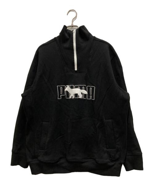 PUMA（プーマ）PUMA (プーマ) maison kitsune (メゾンキツネ) ハーフジップスウェット ブラック サイズ:Ｍの古着・服飾アイテム