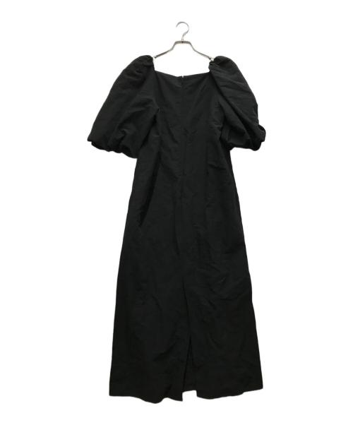 Curensology（カレンソロジー）Curensology (カレンソロジー) コットンリネンパフスリーブワンピース ブラック サイズ:FREEの古着・服飾アイテム