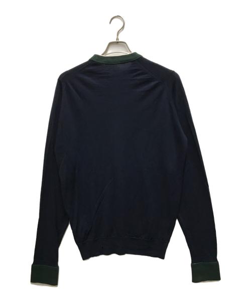 sacai（サカイ）sacai (サカイ) JOHN SMEDLEY (ジョンスメドレー) コラボハイブリッドニット ネイビー サイズ:3の古着・服飾アイテム