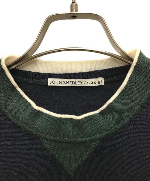 sacai（サカイ）sacai (サカイ) JOHN SMEDLEY (ジョンスメドレー) コラボハイブリッドニット ネイビー サイズ:3の古着・服飾アイテム