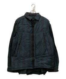 sacai（サカイ）の古着「ベストドッキングシャツブルゾン」｜グリーン×ネイビー