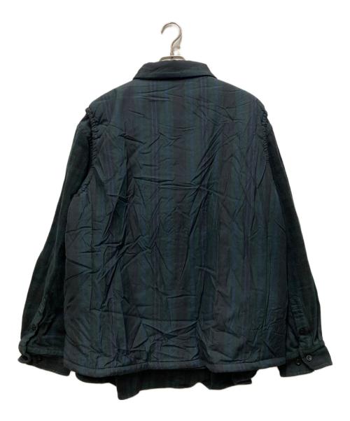 sacai（サカイ）sacai (サカイ) ベストドッキングシャツブルゾン グリーン×ネイビー サイズ:４の古着・服飾アイテム