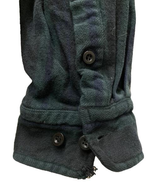 sacai（サカイ）sacai (サカイ) ベストドッキングシャツブルゾン グリーン×ネイビー サイズ:４の古着・服飾アイテム