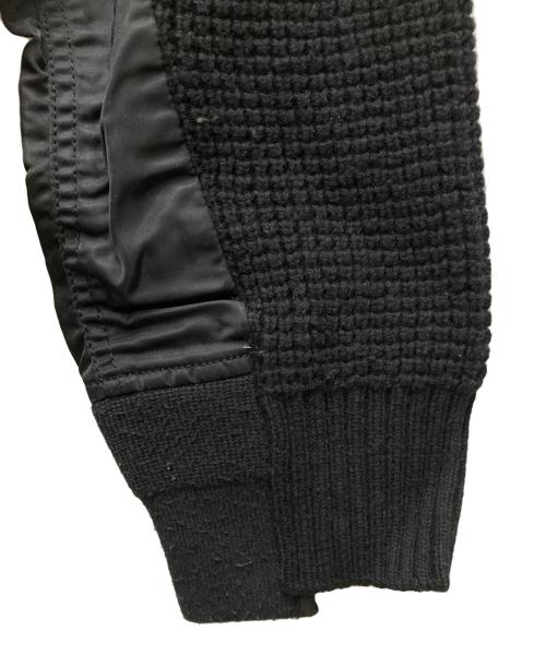 sacai（サカイ）sacai (サカイ) MA-1 ウールニット プルオーバー ブラック サイズ:３の古着・服飾アイテム
