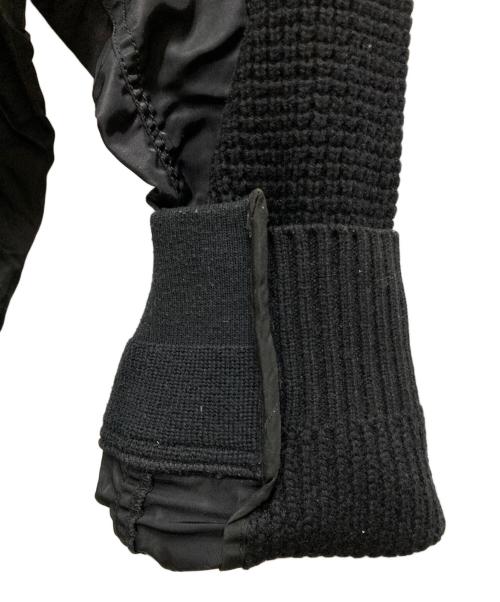 sacai（サカイ）sacai (サカイ) MA-1 ウールニット プルオーバー ブラック サイズ:３の古着・服飾アイテム