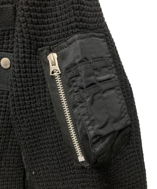 sacai（サカイ）sacai (サカイ) MA-1 ウールニット プルオーバー ブラック サイズ:３の古着・服飾アイテム