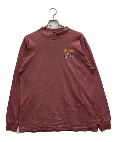 HARLEY-DAVIDSON（ハーレーダビッドソン）HARLEY-DAVIDSON (ハーレーダビッドソン) 90`SハイネックプリントL/S TEE ブラウン サイズ:Ⅼの古着・服飾アイテム