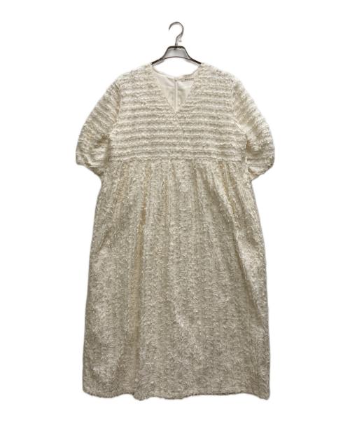 house of lotus（ハウスオブロータス）HOUSE OF LOTUS (ハウスオブロータス) パフスリーブフェザーワンピース ホワイト サイズ:Ⅿの古着・服飾アイテム