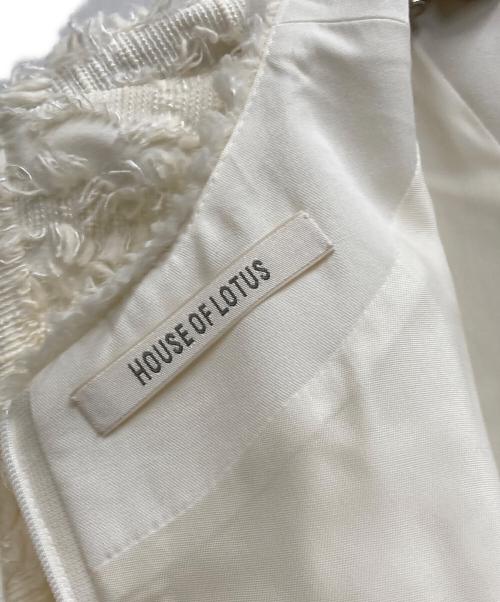house of lotus（ハウスオブロータス）HOUSE OF LOTUS (ハウスオブロータス) パフスリーブフェザーワンピース ホワイト サイズ:Ⅿの古着・服飾アイテム