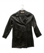 MARNIマルニ）の古着「レザーＰコート」｜ブラック