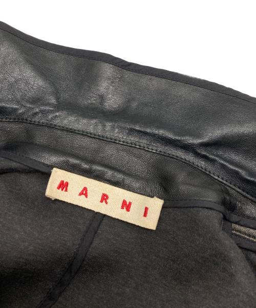 MARNI（マルニ）MARNI (マルニ) レザーＰコート ブラック サイズ:38の古着・服飾アイテム