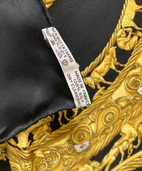 HERMES（エルメス）HERMES (エルメス) カレ90/LES CAVALIERS D`OR ブラックの古着・服飾アイテム
